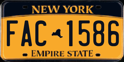NY license plate FAC1586