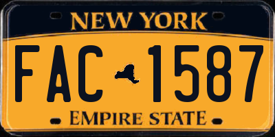 NY license plate FAC1587