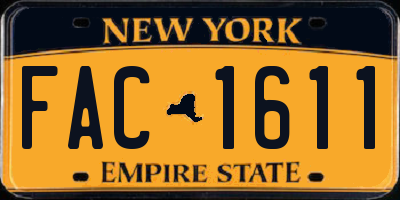 NY license plate FAC1611