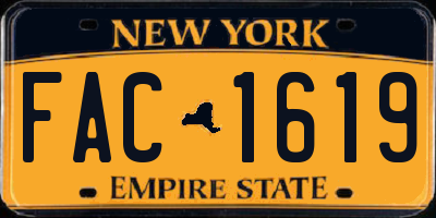 NY license plate FAC1619