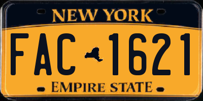 NY license plate FAC1621