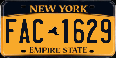 NY license plate FAC1629