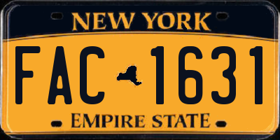 NY license plate FAC1631