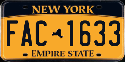NY license plate FAC1633