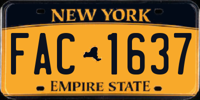 NY license plate FAC1637