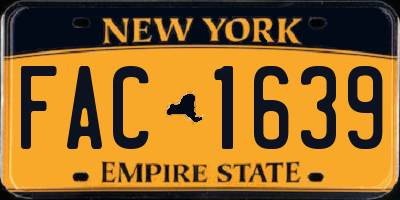 NY license plate FAC1639