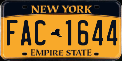NY license plate FAC1644