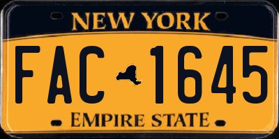 NY license plate FAC1645