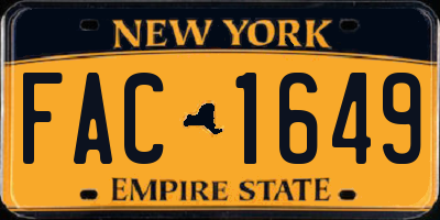 NY license plate FAC1649