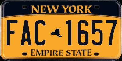 NY license plate FAC1657