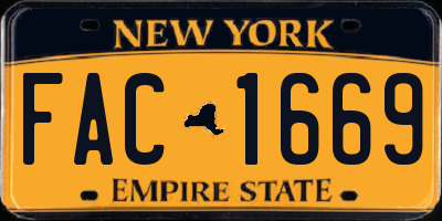 NY license plate FAC1669