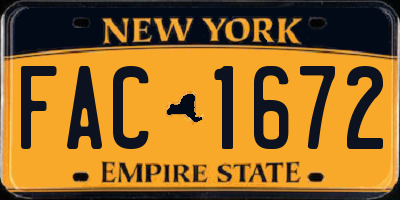 NY license plate FAC1672