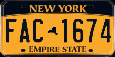 NY license plate FAC1674