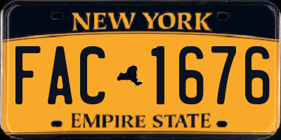 NY license plate FAC1676
