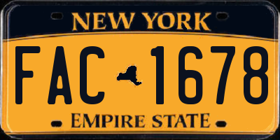 NY license plate FAC1678