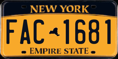 NY license plate FAC1681