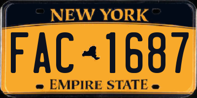 NY license plate FAC1687
