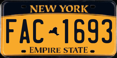 NY license plate FAC1693