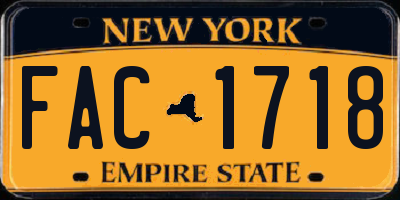 NY license plate FAC1718