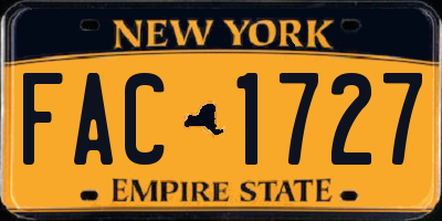 NY license plate FAC1727