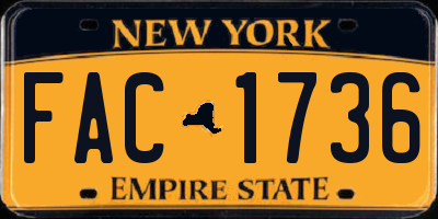 NY license plate FAC1736