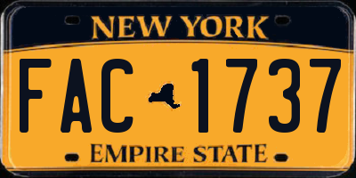 NY license plate FAC1737
