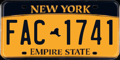 NY license plate FAC1741