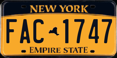 NY license plate FAC1747