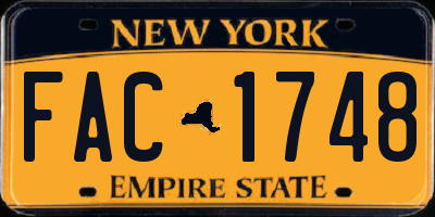 NY license plate FAC1748