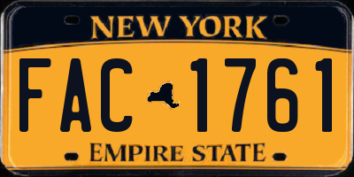 NY license plate FAC1761