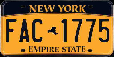 NY license plate FAC1775
