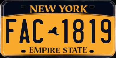 NY license plate FAC1819