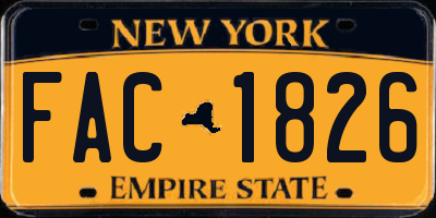 NY license plate FAC1826