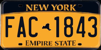 NY license plate FAC1843