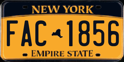 NY license plate FAC1856