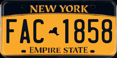 NY license plate FAC1858