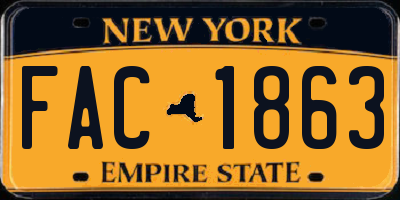 NY license plate FAC1863