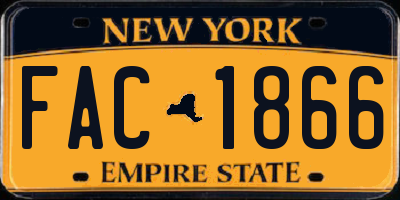 NY license plate FAC1866