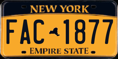 NY license plate FAC1877