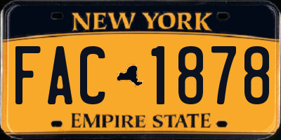 NY license plate FAC1878