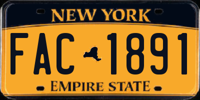 NY license plate FAC1891