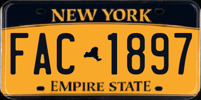 NY license plate FAC1897
