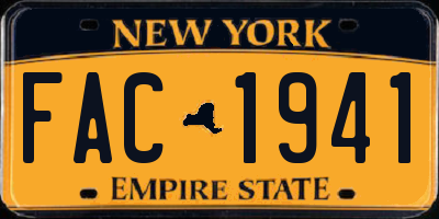 NY license plate FAC1941