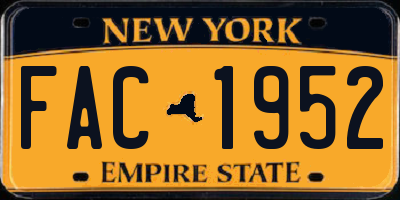NY license plate FAC1952