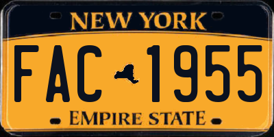 NY license plate FAC1955