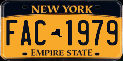 NY license plate FAC1979