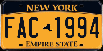 NY license plate FAC1994