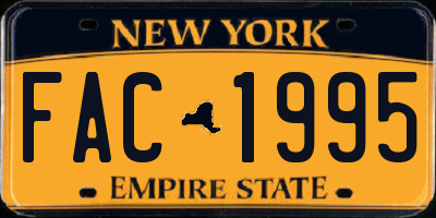 NY license plate FAC1995
