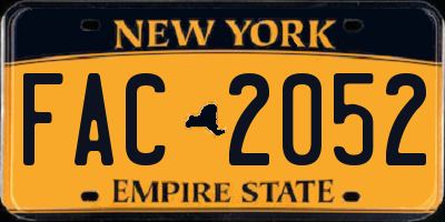 NY license plate FAC2052