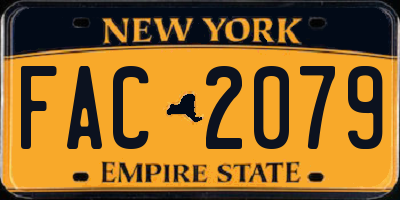 NY license plate FAC2079